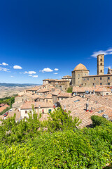 Volterra cityscape with medieval architecture and terracotta rooftops