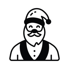 Santa Claus glyph icon representing the joy and magic of Christmas