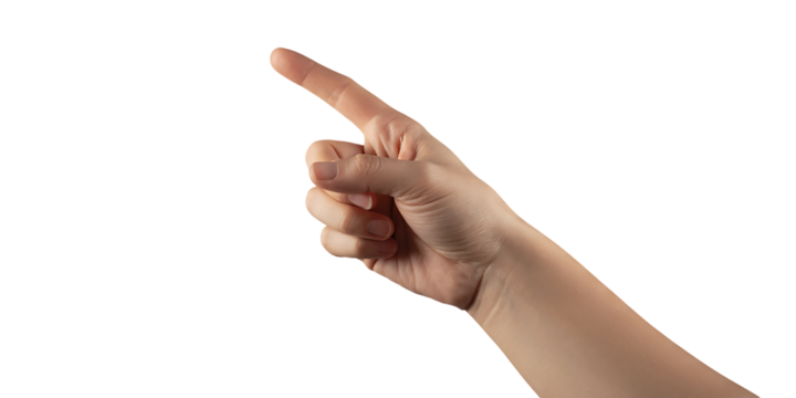 Hand Pointing Finger Index Gesture on Black Background graphic design Transparent Background | Modern Minimal PNG Design Elements