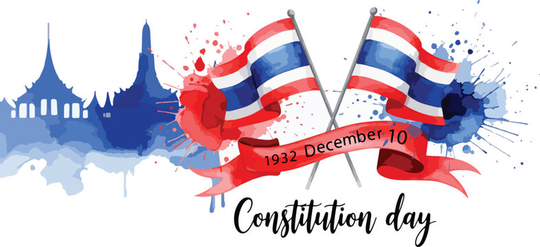 Thailand Constitution Day vector background Illustration