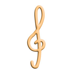 Obraz premium 3d treble clef. Hand drawn musical symbol. Single element for print, web, design, decor, logo