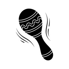 Black maraca music instrument silhouette vector icon design Vector Illustration