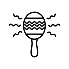 Shaking maraca musical instrument outline vector icon symbol Vector Illustration