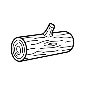 Simple wooden log outline vector icon Vector Illustration