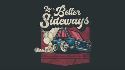 Retro Drift Car t-shirt design