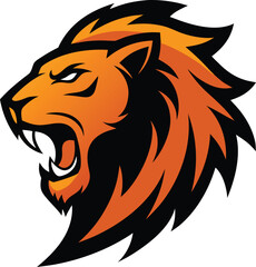 Obraz premium Majestic roaring lion head logo icon