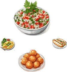 Cuisine from Türkiye, Greece and Vietnam. International cuisine