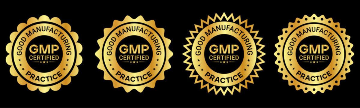 GMP Certified Gold Seal Badge Set Quality Assurance Design