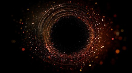 金色の粒子が渦巻く抽象的な背景