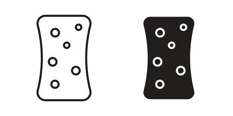 Bath sponge icon illustrations collection. editable stroke outline and flat style