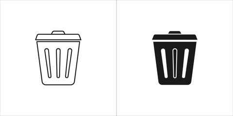Trash can icon in outline and filled versions