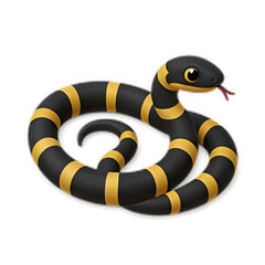 Cartoon King Snake: Bold Stripes in Action
