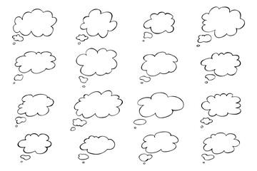 Set of hand drawn speech bubble Blank empty message box Textbox frame for banners, price tags, stickers, design