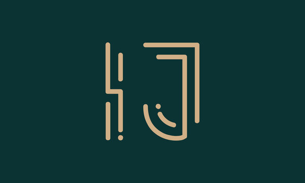 IJ I ij initial logo | initial based abstract modern minimal creative logo, vector template image. luxury logotype logo, real estate homie logo. typography logo. initials logo