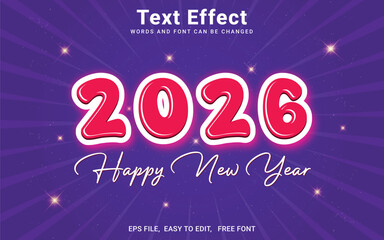 Editable 2026 Happy New Year text effect in Illustrator