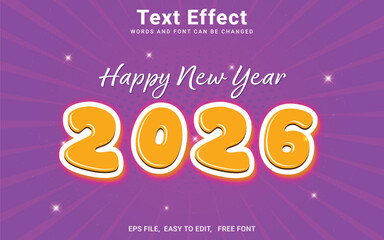 Editable 2026 Happy New Year text effect in Illustrator