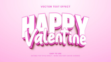 happy valentine editable text effect 3d vector