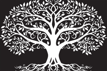 Obraz premium Elegant Tree of Life Silhouette Vector Bundle 🌿Nature-Inspired Tree Logo Collection – 16 Unique Vector Designs 🌳Healthy Tree Silhouette Set – Decorative Vector Art for Logos & Design 🌱