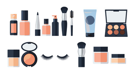 Fototapeta premium Elevate your beauty with this curated collection of stunning makeup essentials for a flawless look, perfect for any occasion