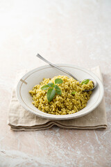 Couscous with pesto sauce