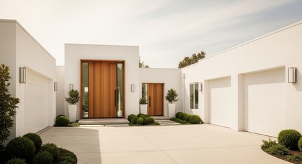 House exterior modern luxury architecture entrance facade with wooden doors