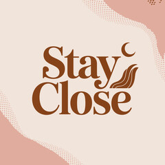 Warm abstract organic shapes and the text stay close in a charming boho style for creative design and marketing vector