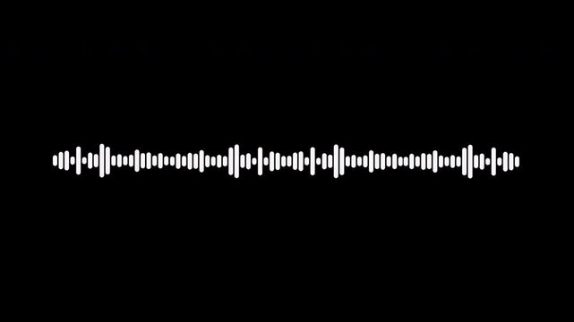 White and black audio visualization effect. Looping, unique, useful as an element or background, for demonstration and scientific visualization.