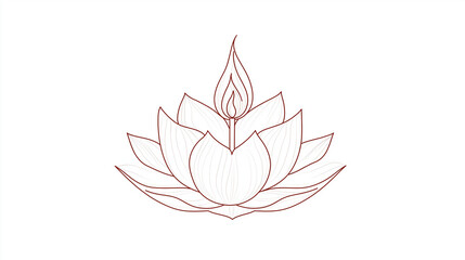 Obraz premium Elegant lotus flower with a subtle flame design, symbolizing peace and enlightenment