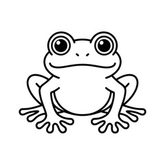 frog illustration vector style coloring page