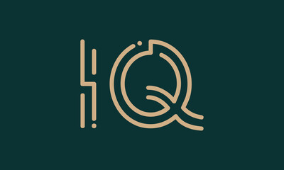 IQ I iq initial logo | initial based abstract modern minimal creative logo, vector template image. luxury logotype logo, real estate homie logo. typography logo. initials logo
