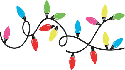 Bright Multicolor Christmas Lights Clipart