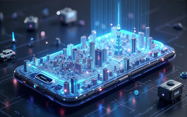 Holographic Smart City on Digital Surface
