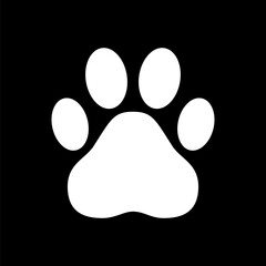 Pfote vor schwarzem Hintergrund