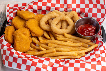 chicken nuggets with french fries