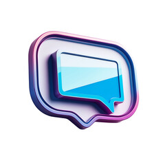 3d icon of 3d speech bubble icon isolated on transparent background for social media app