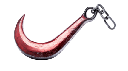 Heavy Duty Red Metal Hook with Chain Link