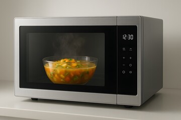 microwave oven in a kitchen soup