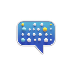 3d icon of 3d rendering of a speech bubble isolated on transparent background