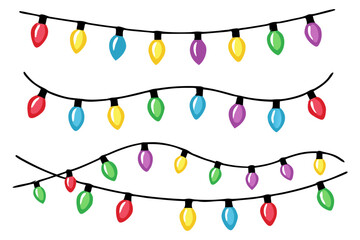 Multicolor Twinkle Lights Vector Set