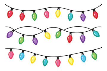 Multicolor Twinkle Lights Vector Set