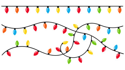 Bright and Cheerful Christmas Lights Clipart