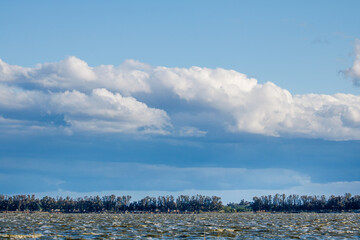 clouds over the field