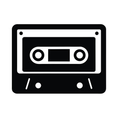 Flat Vector Icon of Cassette Tape