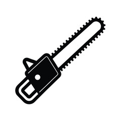 Flat Vector Icon of Chainsaw