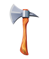 Emergency Rescue Firefighter Axe with Red and Black Handle Vector Graphic Illustration Essential Tool for Safety Services