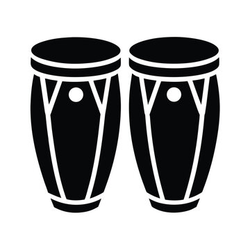 Flat Vector Icon of Conga Drums