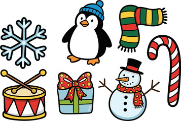 Adorable Winter Holiday Doodle Set