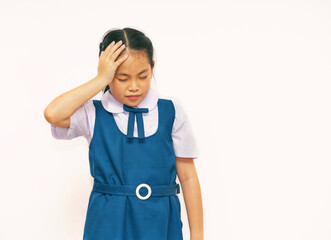 Asian Schoolgirl Feeling Headache in Uniform