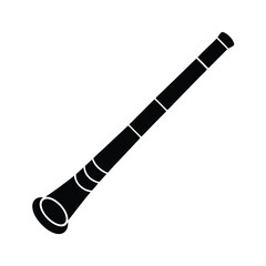 Flat Vector Icon of Didgeridoo Design
