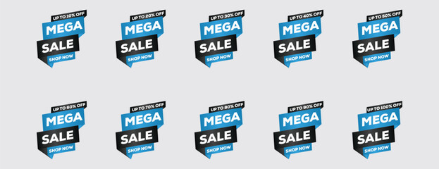Sale & Discount Sticker, Tag & Banner Icon Set – Retail Promotion Vector